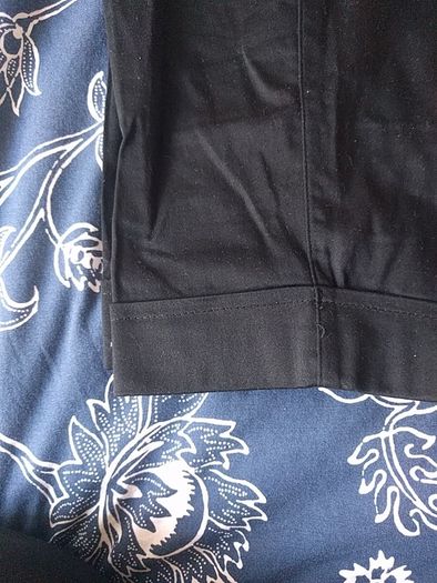 Black knee length cotton shorts