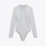 Zara Back Cut Out Neoprene Effect Bodysuit Image 2