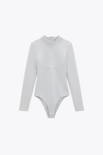 Zara Back Cut Out Neoprene Effect Bodysuit