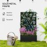 Outdoor Metal Planter, with Back Trellis - Black Image 4