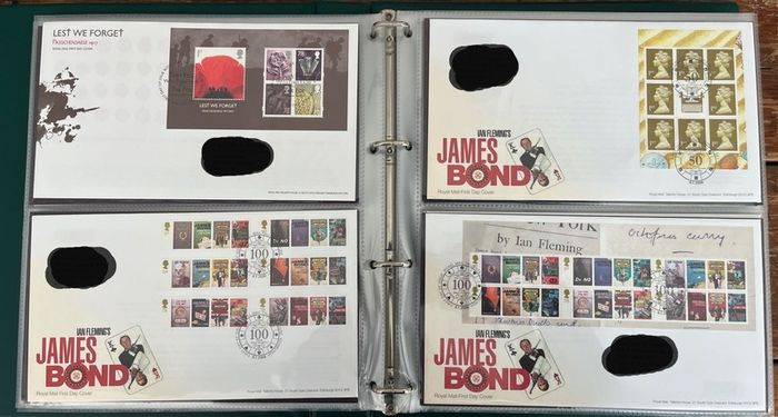 Collection of  78 UK First Day Cover stamps 2007 to 2009 in album