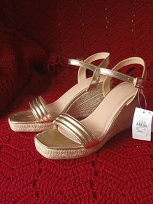 Primark Ladies Gold Espadrille Wedge sandals  Size 8/42 Brand new