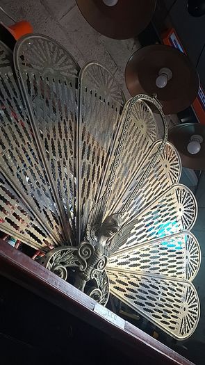 Antique brass framed mirror