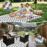 Outdoor Rug for Patios Waterproof, Anti-slip Plastic Straw Garden Mat Carpet UV Resistant Indoor Area Rugs for Camping, Deck, Beach, Picnic, Backyard (120x180cm, Grey & White) Image 3