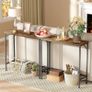 Console Table, Slim Console Tables for Hallway, Compact Sofa Table with Adjustable Feet, for Small Spaces Living Room, Bedroom, Entryway, Hall, Rustic Brown Image 4