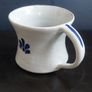 Lovely Rustic Hand-Potted Mug in a Light Grey Earthenware with a Navy Blue Decoration, Similar to the Early Nicholas Mosse, but No Backstamps to Identify the Potter! Image 3