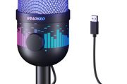 Gaming Microphone, USB Computer Microphone for PC, Mac, PS4/5, Condenser Podcast Mic for Studio Recording, for Streaming Podcast YouTube, with Led Light