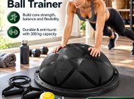 main image for ad Half Exercise Ball Balance Trainer 58cm with Resistance Bands and Pump  300kg Capacity Black