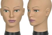 Afro Training Head Cosmetology Mannequin Head Bald Manikin head for Wigs Making Wig Display Hat Display Glasses Display with Free Clamp (FREE POSTAGE)