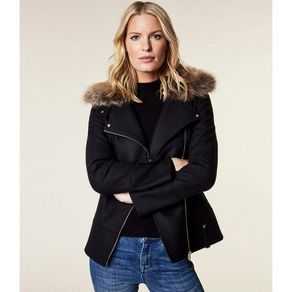 Karen Millen - WOOL Aviator Jacket - Navy - True UK 8 - BNWT RRP 260