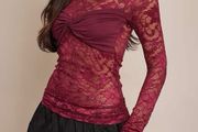 Burgundy lace top