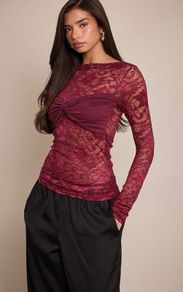 Burgundy lace top