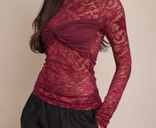 Burgundy lace top