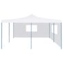 Folding Gazebo with 2 Sidewalls 5x5 m White Image 4