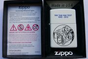 Zippo Try The Fan Test White Matte Zippo Lighter Mint In Box