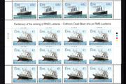 2015 Ireland Centenary of The Sinking of the RMS Lusitania Commemorative Stamps Sheetlet Plate 1A1A1A1A Mint Never Hinged (MNH)