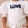 Angel & Rocket Girls White Puff Sleeve "LOVE" Top Age 13-14 Image 10