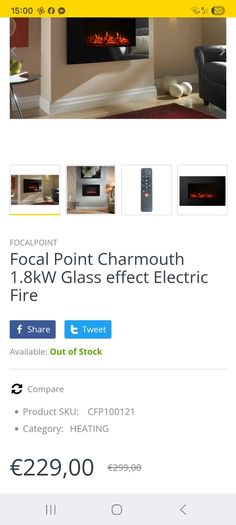electric fire with remote