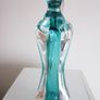 Murano Turquoise and Clear Glass Vase "The Lovers" Image 5
