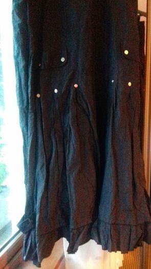 Long black taffeta material