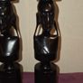 Pair of Ebony Wood African Candle holders Image 3