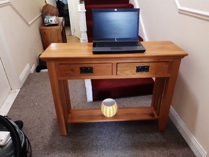 oak  console table