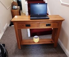 oak  console table