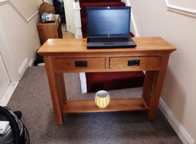 oak  console table