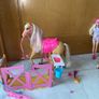 Barbie , horse , foal  with stable - horse mane changes colour Image 2