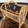 Vintage Mid Century Bamboo Magazine Rack with Heart Motifs Image 5