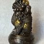 Chinese Guardian Lion - Bronze, Gold Accents Image 4