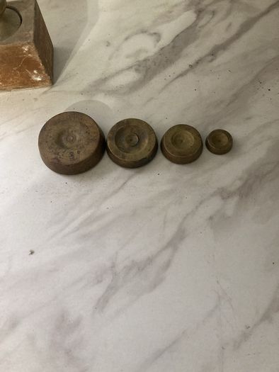 antique vintage brass weights