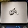 925 Vintage Heart Lock & Key Sterling Silver Charm Pendant Image 10