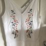 Ladies white double v embroidered top Image 2