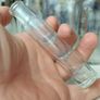 489 - Set of 7 Vintage Clear Glass Screw Cork Top Collectible Decorative Bottles Image 2
