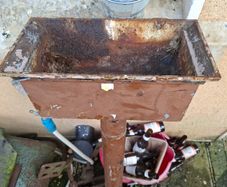 Antique Cast Iron Architectural Salvage Gully Collection & Pipe