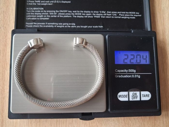 Tous silver mesh bangle bracelet with teddy bears