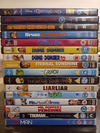 Jim Carrey Dvd Collection Bundle ace ventura truman show the mask etc