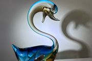 Murano style art glass swan with gorgeous colours