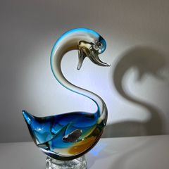 Murano style art glass swan with gorgeous colours