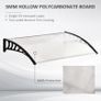0.9 x 1.2 m Window Awning Door Canopy Modern Polycarbonate Cover Outdoor Rain Snow Sunlight Protection Hollow Sheet Image 4