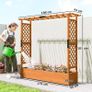 Raised bed with trellis and roof, for flowers, fruits, vegetables, herbs, 196 x 44 x 181 cm, wood, Orange Image 6
