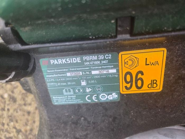 Parkside petrol lawn mower