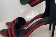 ZARA Black and Red Strap Heels Sz 40 (Fit 6.5 - 7UK)