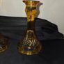 Pair of Art Deco Amber Glass Candleholders Image 3