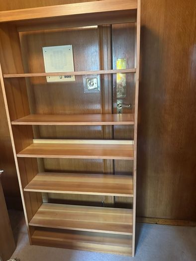 Tall solid wood bookcase, 5 adjustable shelves