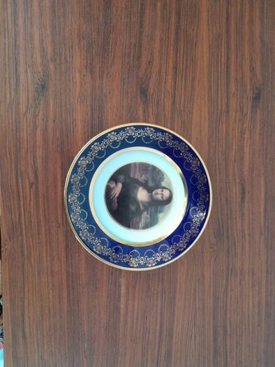 22k gold-plated Limoges plate Mona Lisa