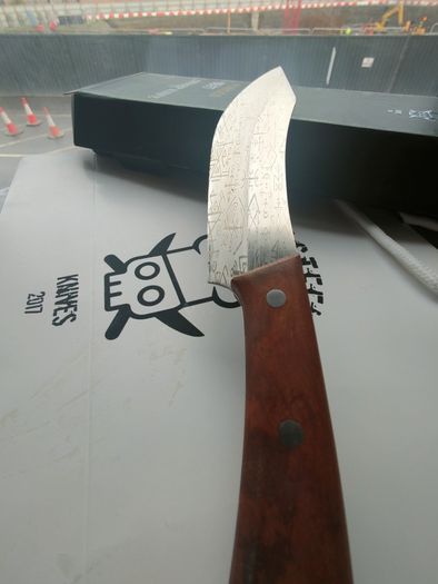 Kitchen Knife Persian style with Engraved viking symbols by Di'Casteel