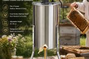 2 Frame Manual Honey Extractor Stainless Steel Honey Spinner with Adjustable Legs &amp; Acrylic Lid