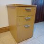 Wooden 3 Drawer Pedestal - Silver Handles Image 2